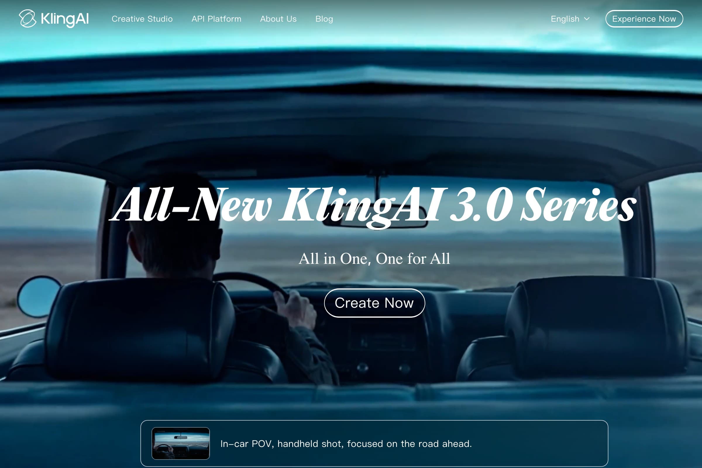 Kling AI homepage