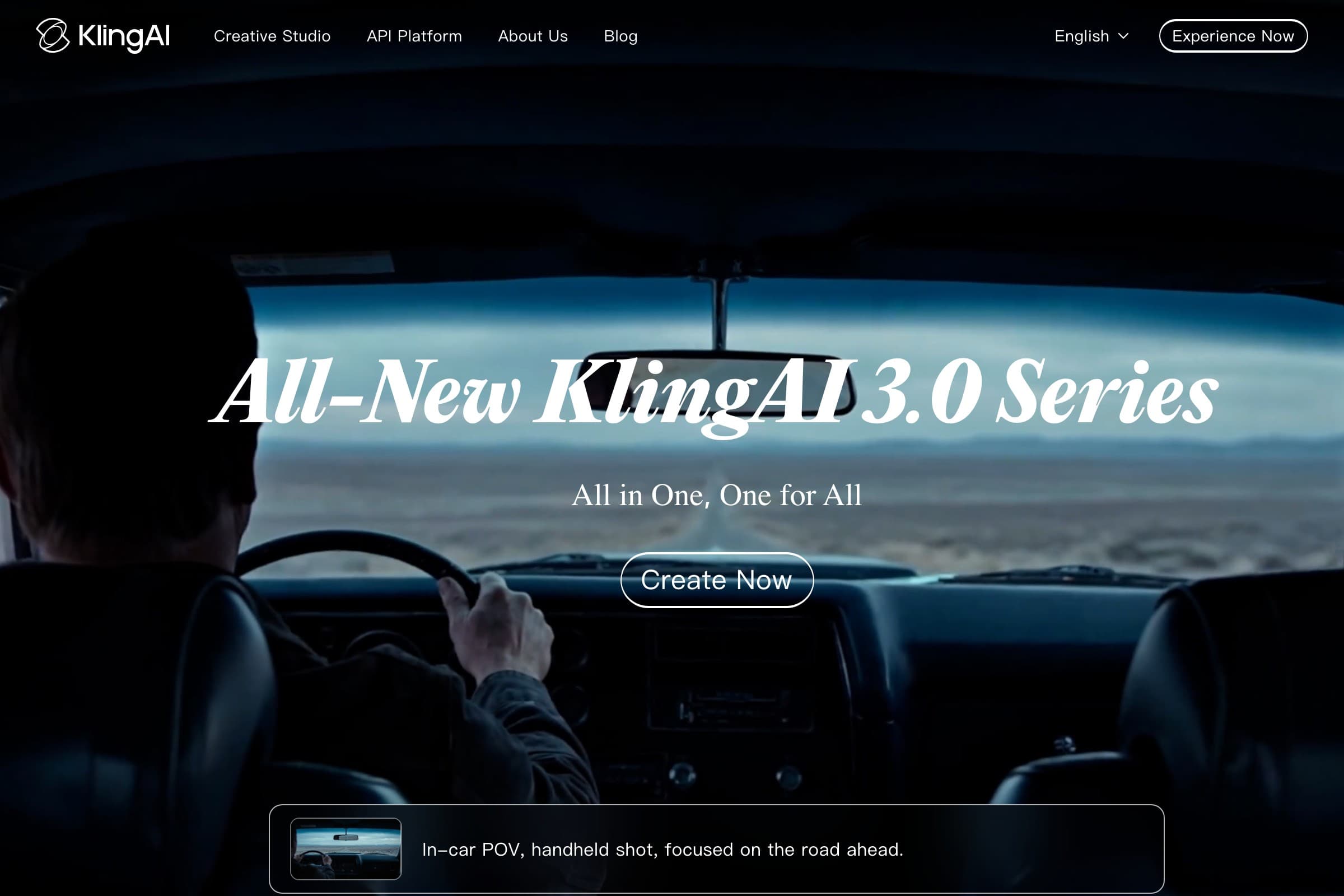 Kling AI video generator homepage