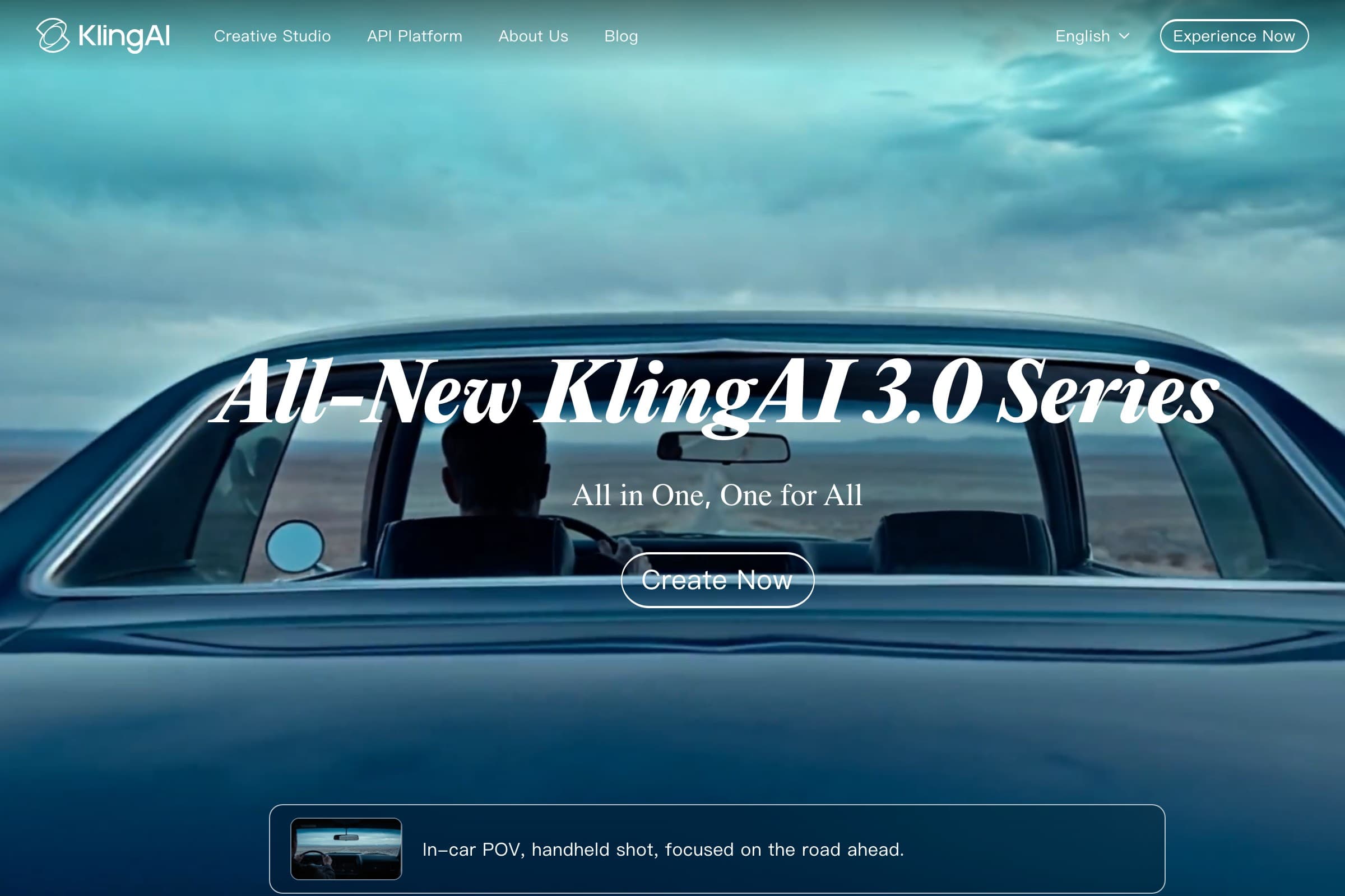 Kling AI homepage