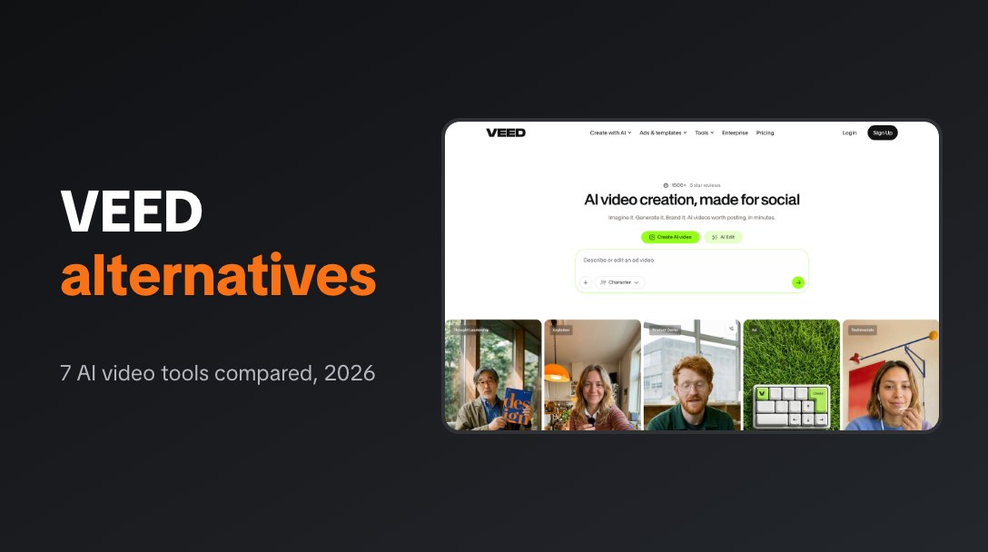 VEED alternatives compared, next to the VEED homepage